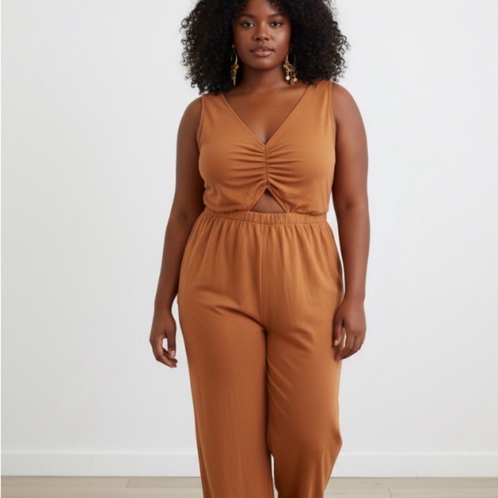 NWT Elegant Soft Orange Jumpsuit